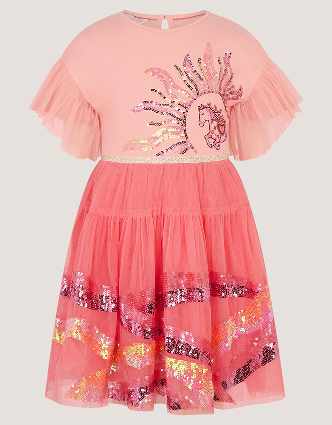 Sequin Unicorn Disco Dress, Pink (PINK), large