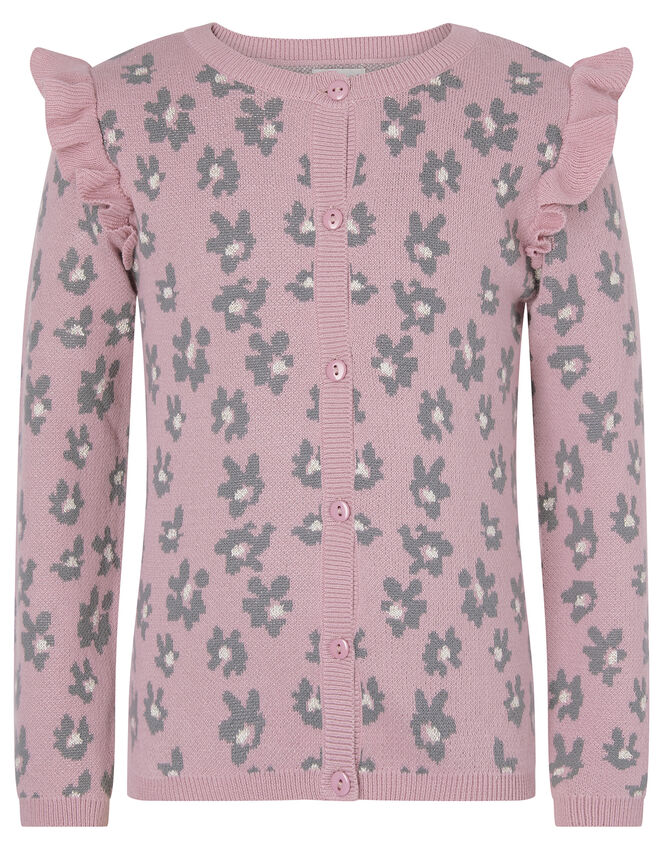 Animal Knit Cardigan, Pink (PALE PINK), large