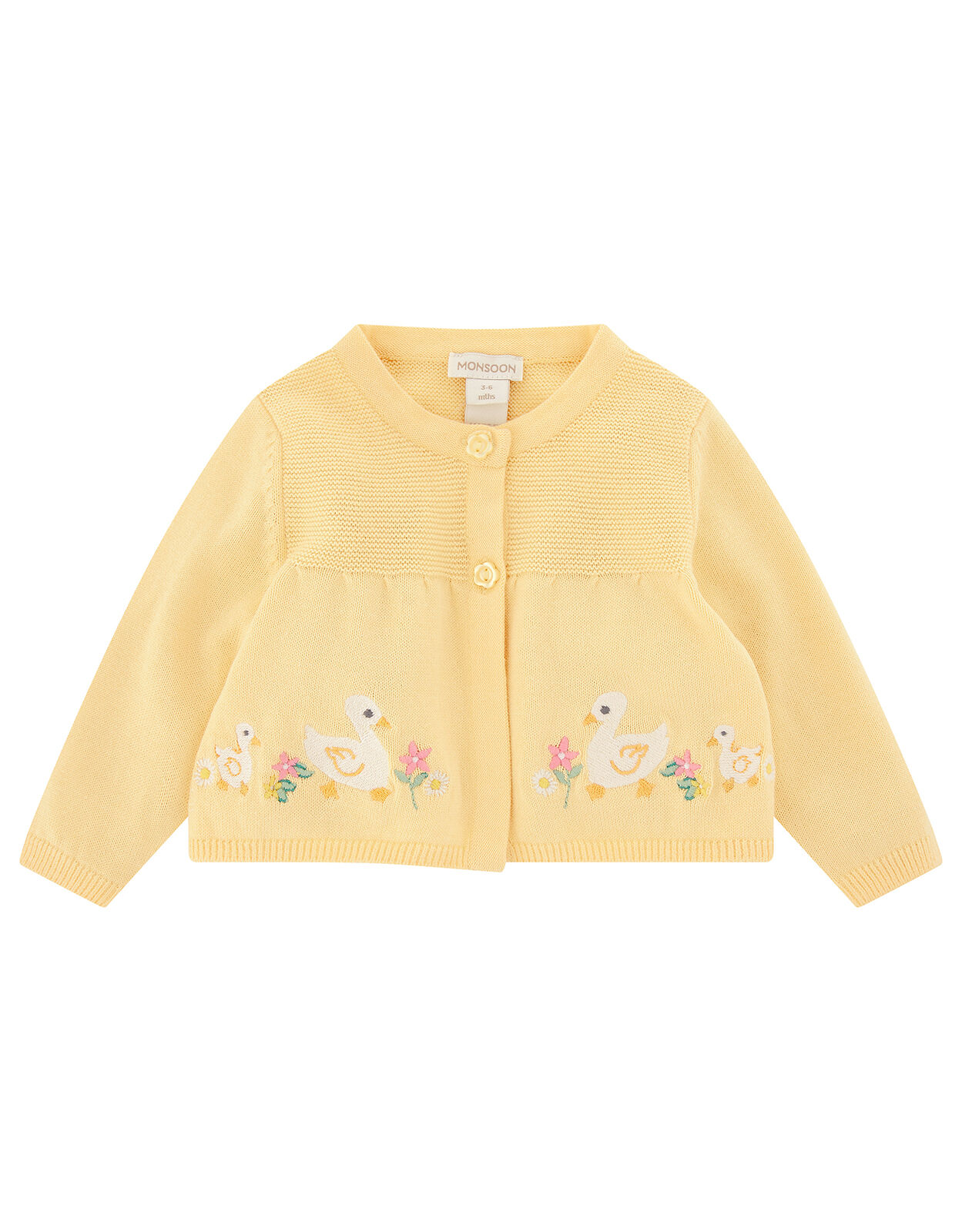 Newborn Baby Duckie Knitted Cardigan Yellow