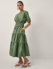 Devotion Twins Geraros Tiered Midi Dress, Green (GREEN), large
