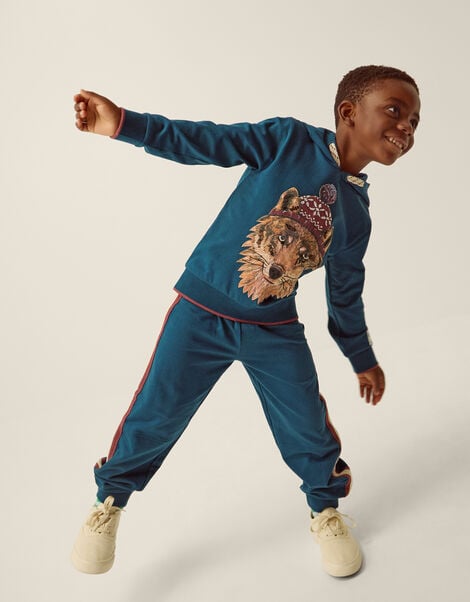 Winter Wolf Hoodie & Joggers Set, Blue (BLUE), large