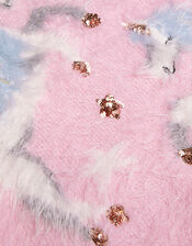 Double Unicorn Fluffy Jumper, Pink (PINK), large