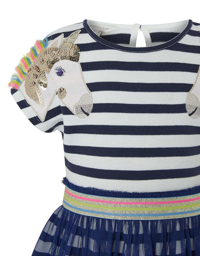 Unicorn 2-in-1 Dress in Organic Cotton and Recycled Fabric, Blue (BLUE), large