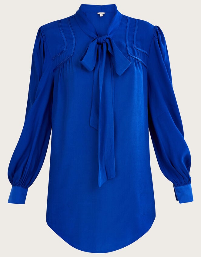 Laine Pussybow Blouse with LENZING™ ECOVERO™ , Blue (COBALT), large