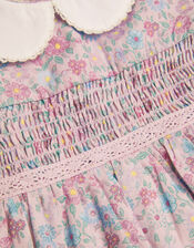 Newborn Ditsy Collar Dress and Briefs, Purple (LILAC), large