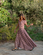 Lyrical Sisters Hourglass Print Maxi Dress, Brown (BROWN), large