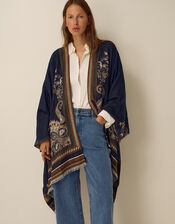 Crissy Jacquard Poncho, , large