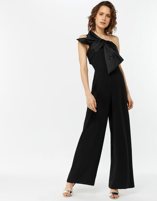 Zara Bow Jumpsuit, Black (BLACK), large