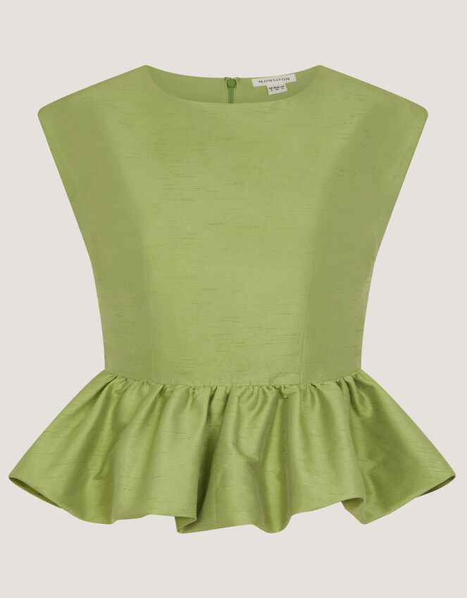 Dahlia Sleeveless Peplum Top, Green (PALE GREEN), large