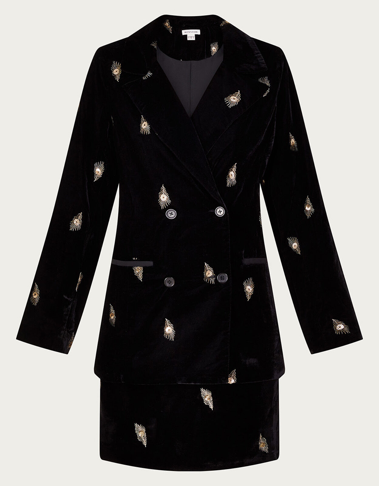Monsoon louise velvet jacket sales
