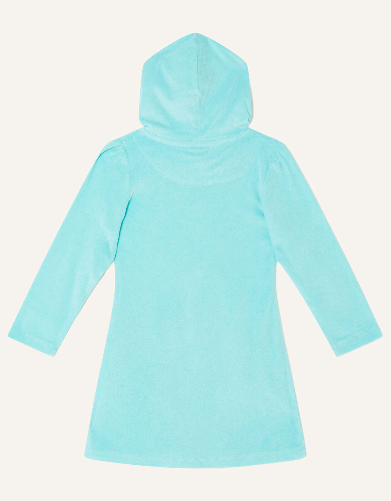 Flamingo Towelling Hooded Dress Blue