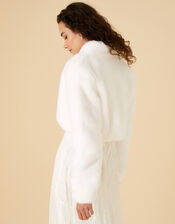 Faux Fur Bridal Jacket, Ivory (IVORY), large