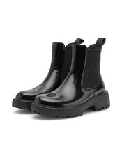 Woden Aya Patent Leather Boots, Black (BLACK), large
