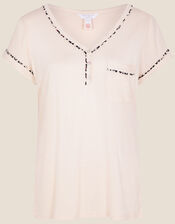 Animal Print Pocket Pyjama Top, Pink (PINK), large