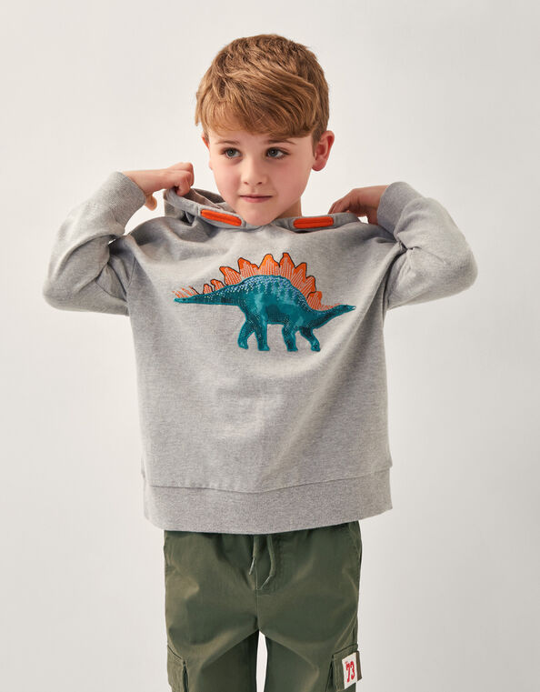 Dinosaur Hoodie, Gray (GREY), large