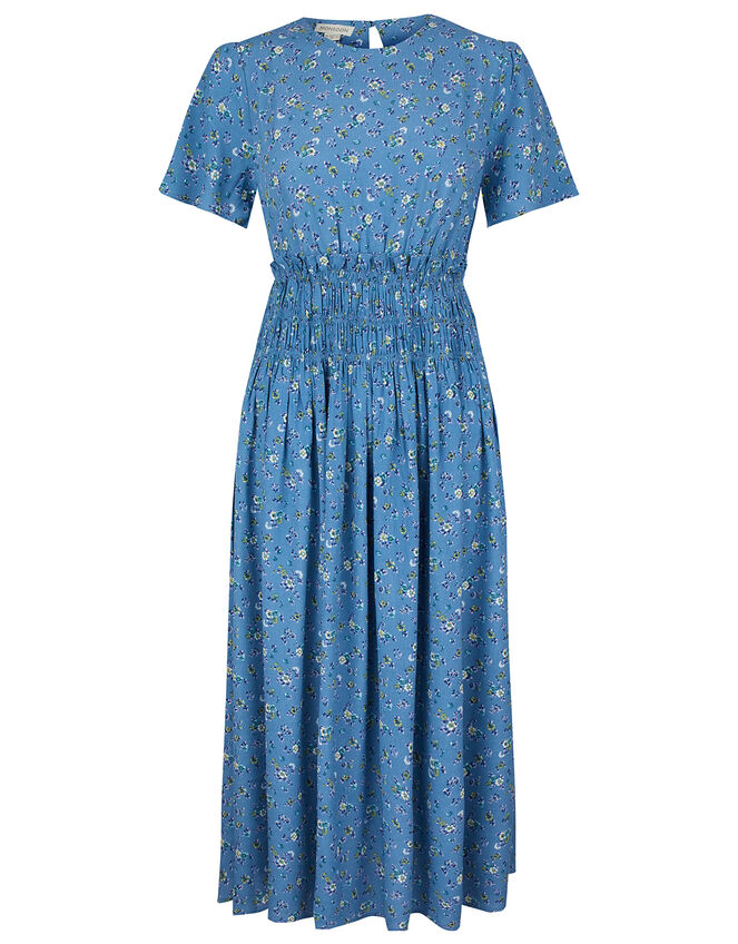 Ditsy Floral Midi Dress with LENZING™ ECOVERO™, Blue (BLUE), large