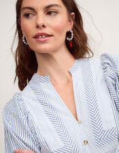 Callie Stripe Blouse, Blue (BLUE), large