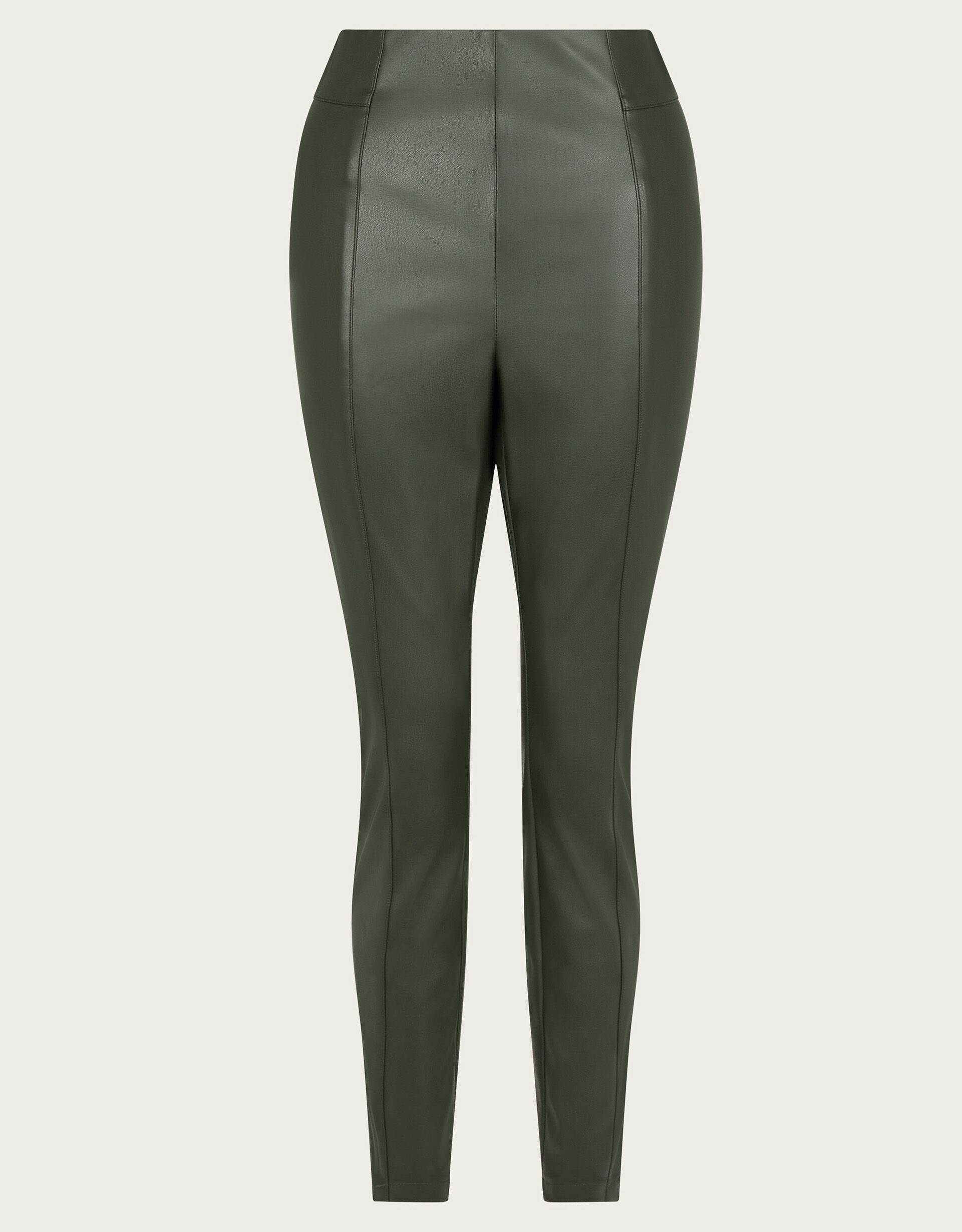 Green faux leather leggings cheap