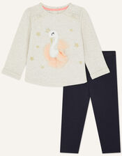 Baby Swan 3D Jersey Set, Camel (OATMEAL), large