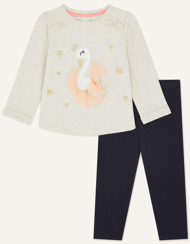 Baby Swan 3D Jersey Set, Camel (OATMEAL), large