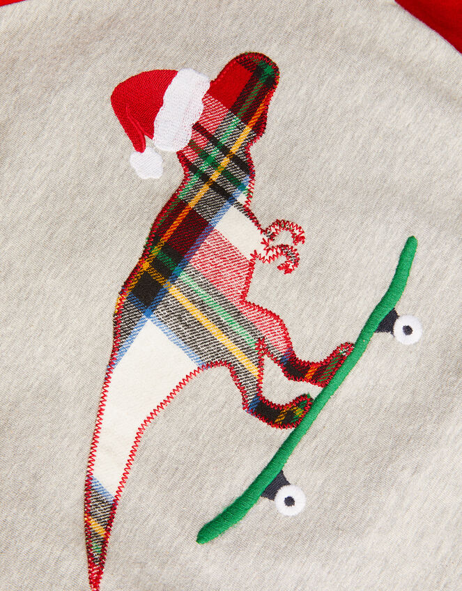 London Dinosaur Christmas Pyjama Set, Grey (GREY), large