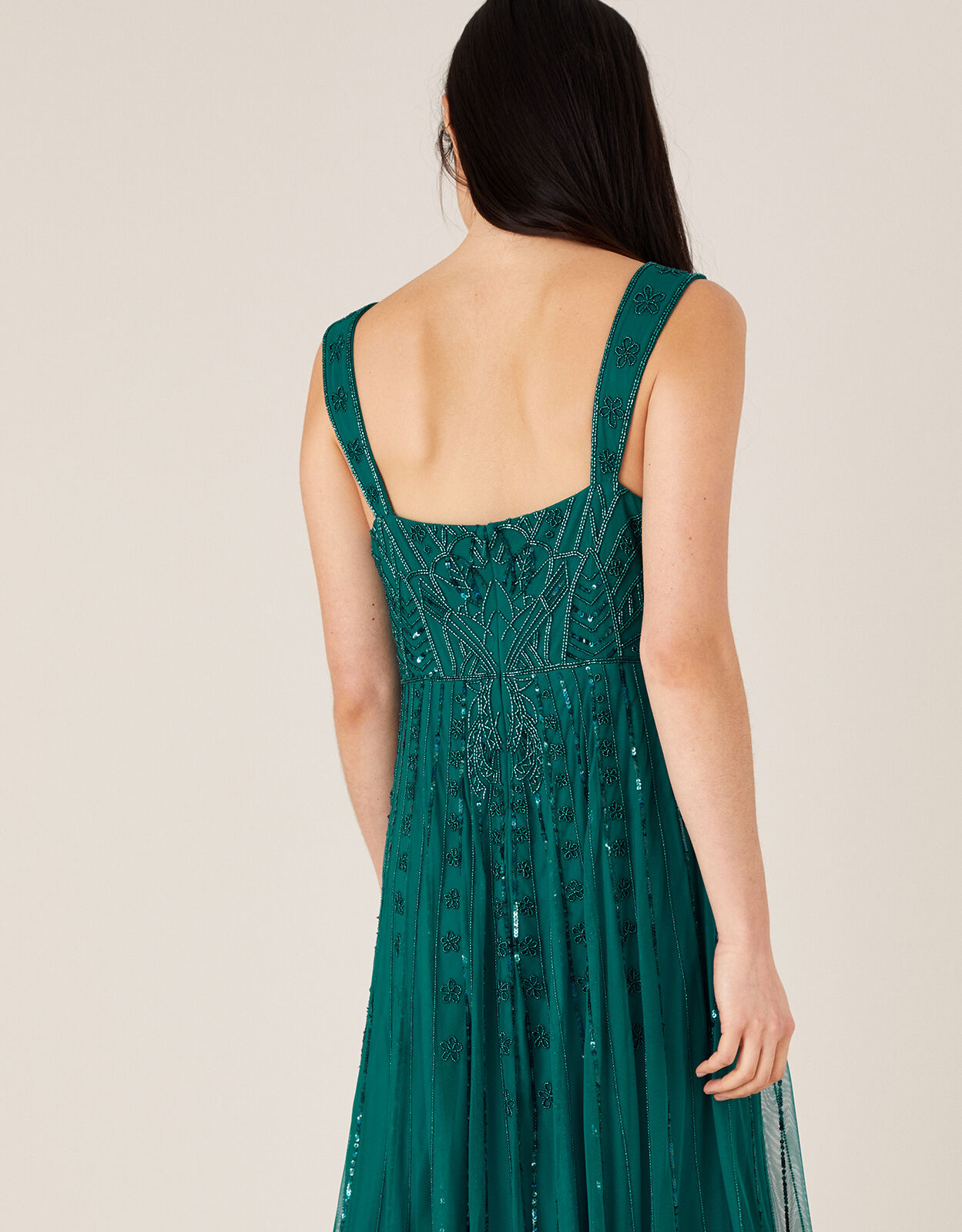 Sabina Square Neck Maxi Dress Green