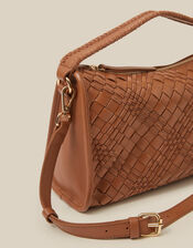 Bertie Woven Leather Bag, , large