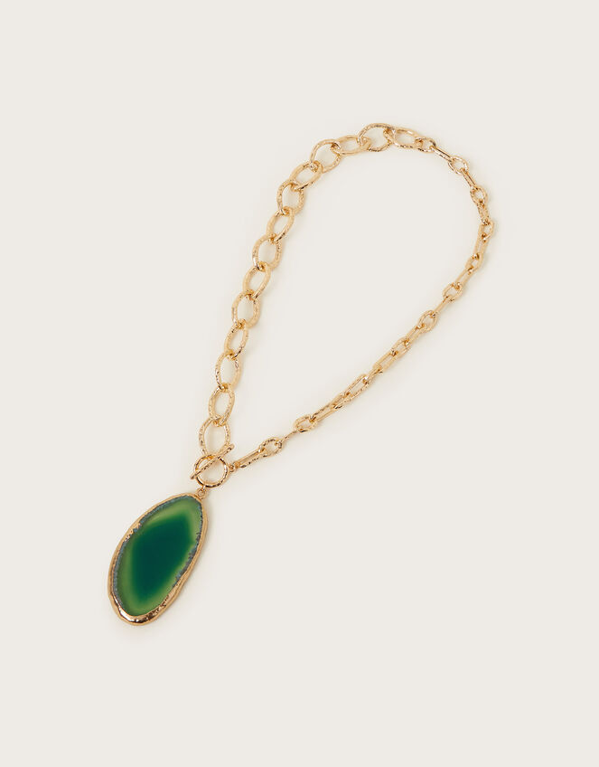 Statement Agate Pendant Chain Necklace, , large