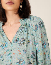 Embellished Blouse in LENZING™ ECOVERO™, Green (GREEN), large