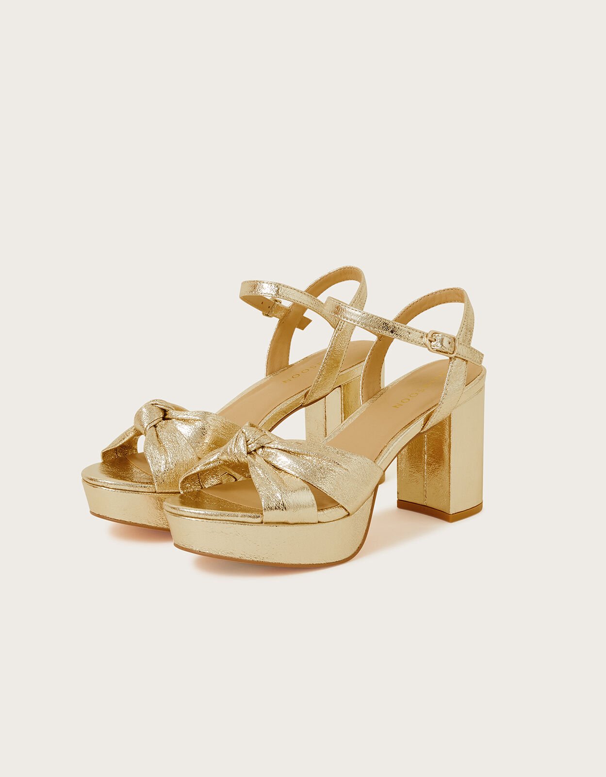 Gold high discount heel sandals