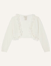 Flora 3D Flower Cardigan, Ivory (IVORY), large