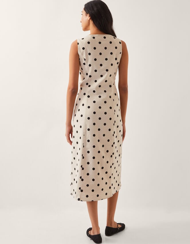 Isabel Polka Dot Midi Dress, Ivory (IVORY), large