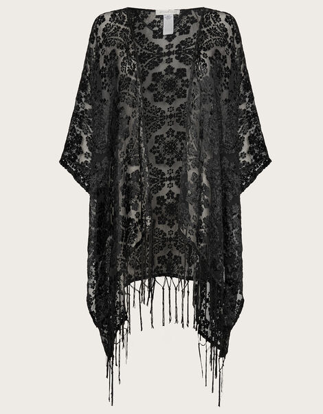 Tassel Velvet Kimono, , large