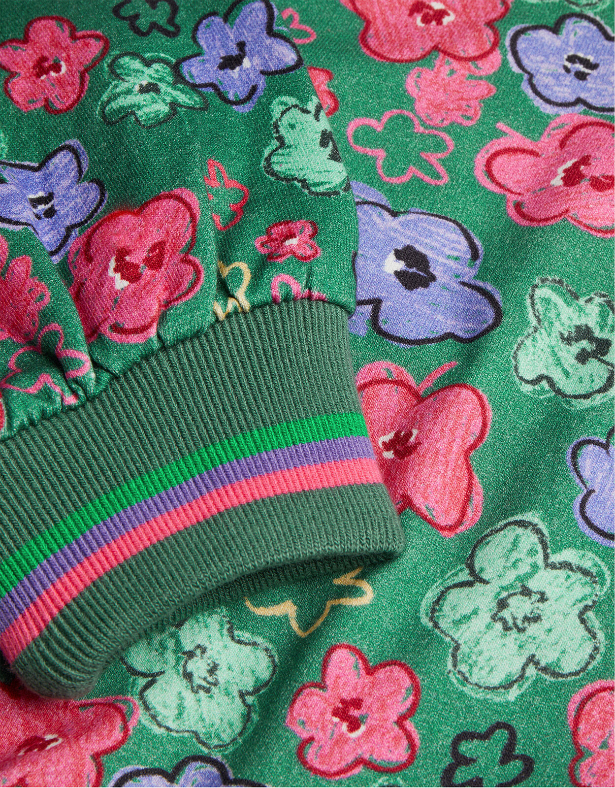 Flower Print Sweater Green