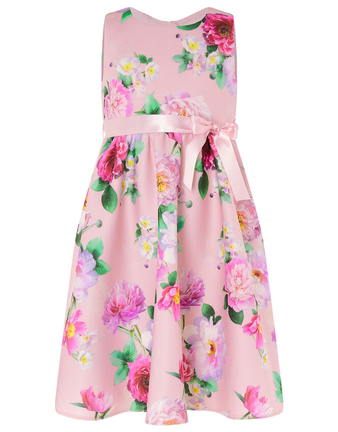 Floral Sleeveless Scuba Dress , Pink (PINK), large