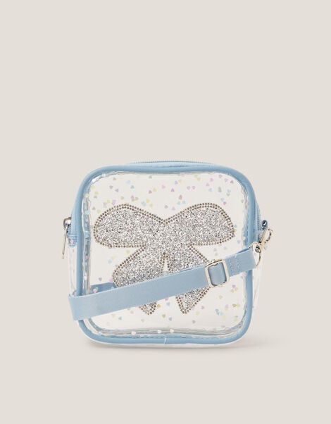 Clear Bow Confetti Crossbody Bag, , large