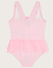 Baby Skirted Seersucker Swimsuit , Pink (PINK), large