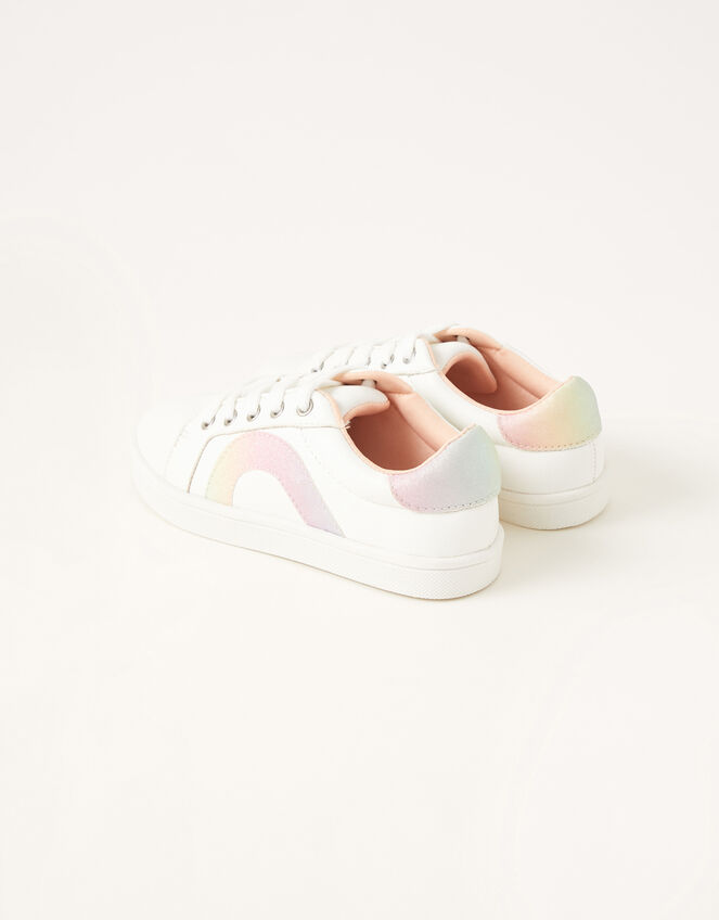 Pastel Ombre Rainbow Trainers, Ivory (IVORY), large