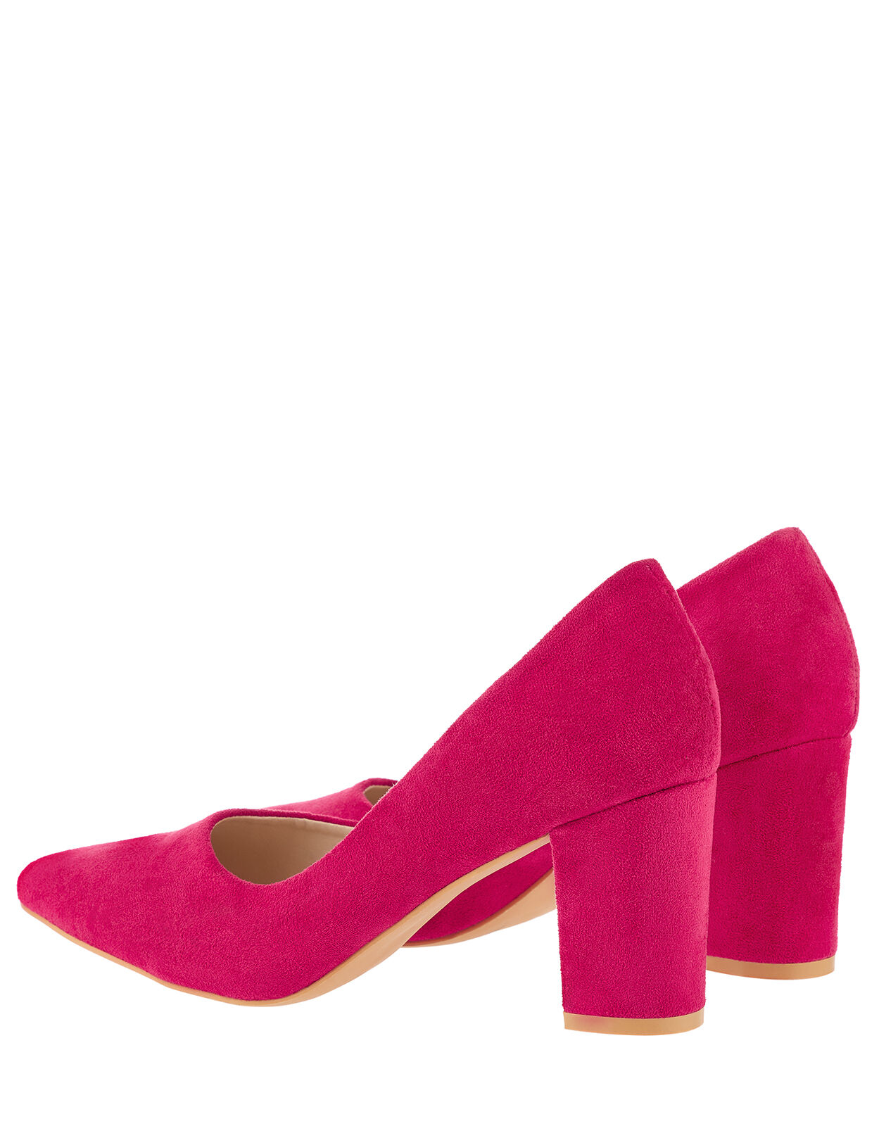 fuchsia pink block heels