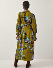 Sonya Floral Print Midi Dress, Green (KHAKI), large