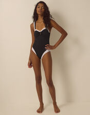Sabrina Two Tone Swimsuit, Black (BLACK), large