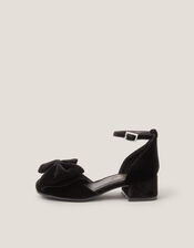 Velvet Bow Two-Part Heels, Black (BLACK), large
