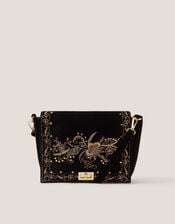 Lily Floral Embroidered Shoulder Bag, , large