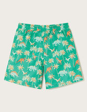 Dinosaur Palm Swim Shorts, Green (GREEN), large