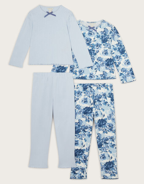 2-Pack Pointelle Pyjama Set, Blue (BLUE), large