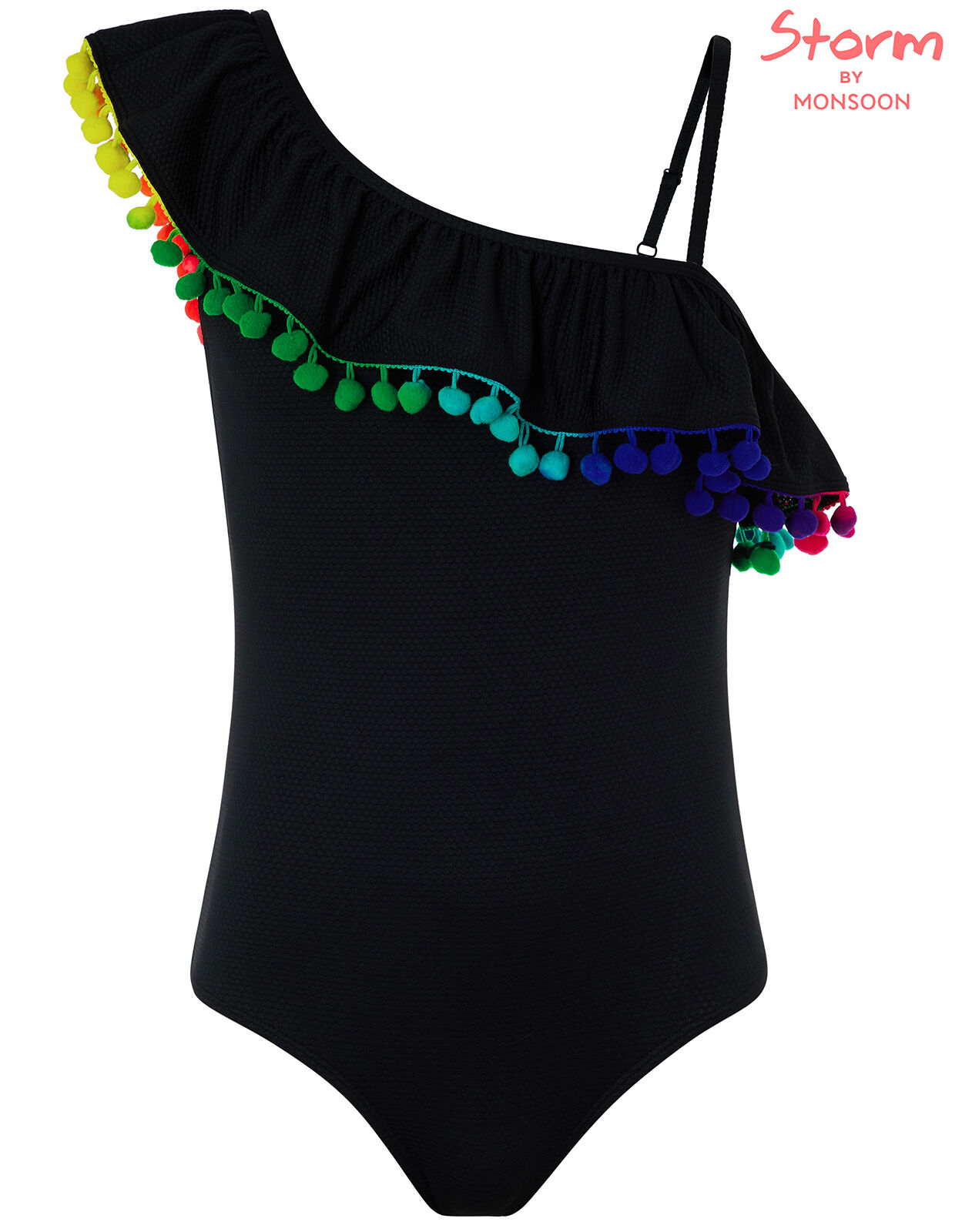 Black pom pom swimsuit clearance