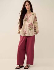 East Roza Woodblock Cotton Top, Multi (MULTI), large