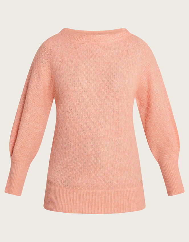 Supersoft Stitch Jumper with Recycled Polyester, Orange (PEACH), large