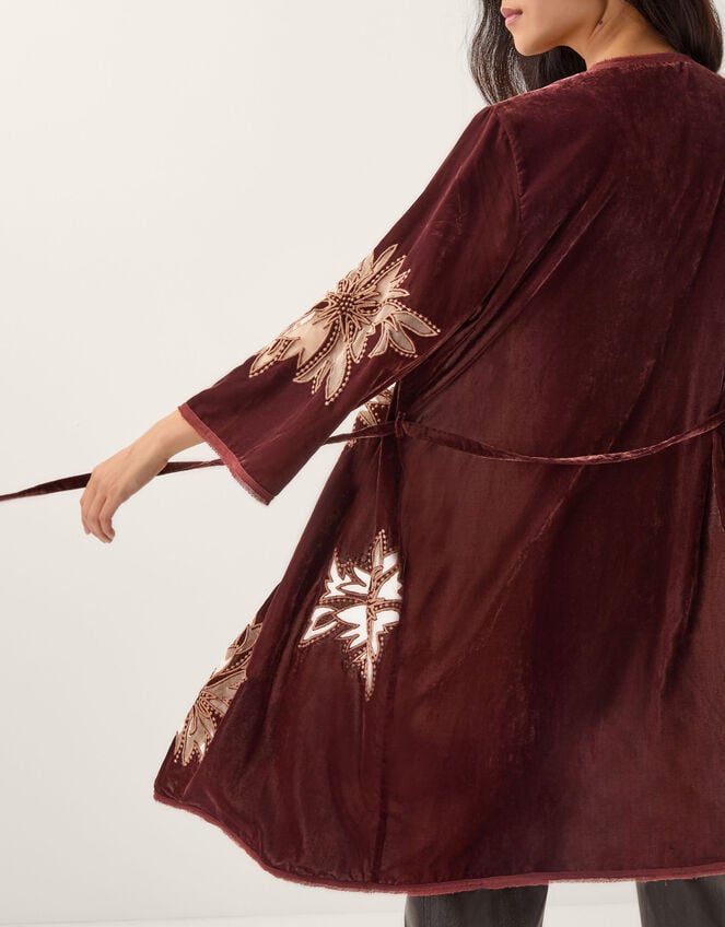 Jaz Embroidered Velvet Kimono, Copper (COPPER), large