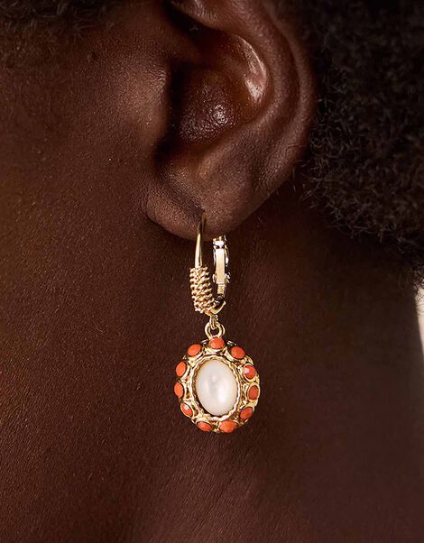 Gas Bijoux Tao Splash Stone Beaded Gold-Plated Earrings, , large